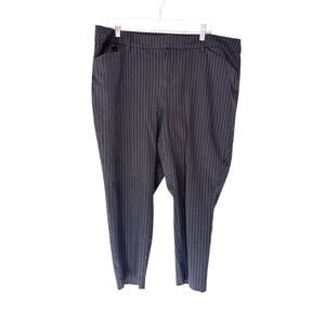 Old Navy Gray Striped‎ Office High-Rise Straight Leg Pixie Dress Pants Size 20